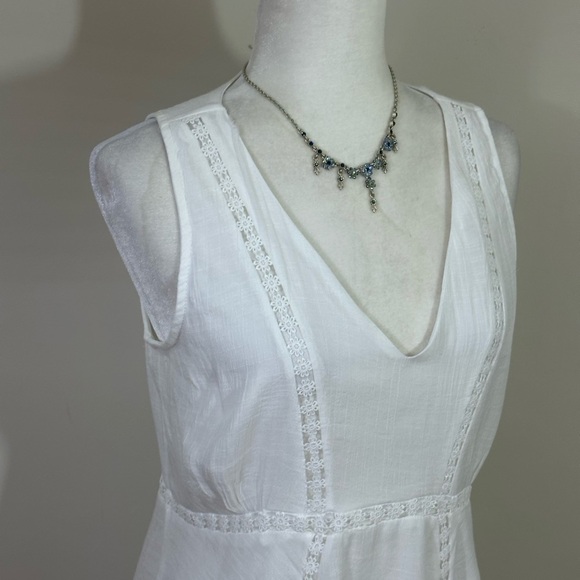 Kings Road.  sz lg dress midi length all white hankie style hem - Picture 3 of 15
